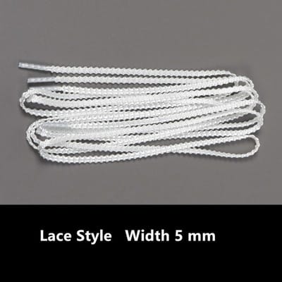 Eén Paar Zilveren Kant Schoenveters Dunne Ronde Veters Sneakers Sport DE Trainingsschoenen Wit Leer Vrije Tijd Casual DIY Schoenveters 120cm white