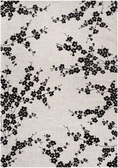 Wasbaar Binnen & Buiten Vloerkleed - 80 x 150 cm - Louis De Poortere Sakura Night Snow - Laagpolig Tapijt - Gerecycled PET - Made in Belgium - Circulair