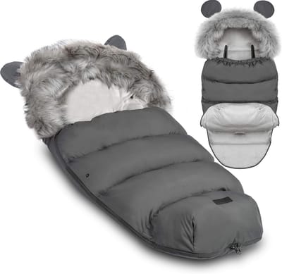Baby Voetenzak - Wandelwagenzak - Warm Blijven - Waterdicht Ademend - 95 x 45 cm - Grijs