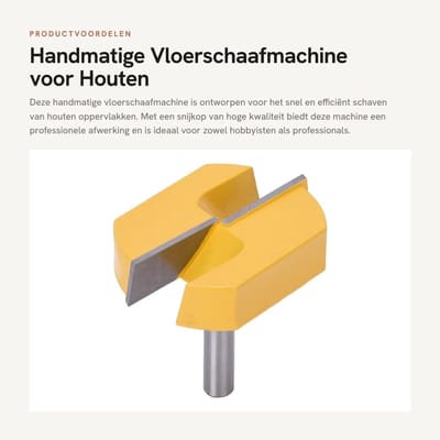 Dailygoods- Vloerschaafmachine Professionele Afwerking - YG6-legering Snijkop - Lichtgewicht - Roestbestendig - Plastic Doos - 57x40x15mm - Frees