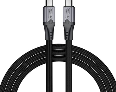 80Gbps Kabel Geschikt voor Thunderbolt 5 van MMOBIEL – Gevlochten USB-C naar USB-C Monitor Weergave Kabel 1m – 120Gbps Bandbreedte Boost, 240W Opladen USB4, USB-C - Zwart