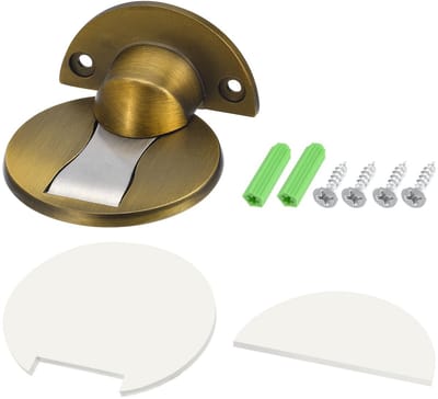 Dailygoody - Magnetische deurstopper - Deurstopper 2 stuks - Zinklegering - Vloerdeurstopper - Zelfklevend en schroefbevestiging - Geschikt voor slaap..