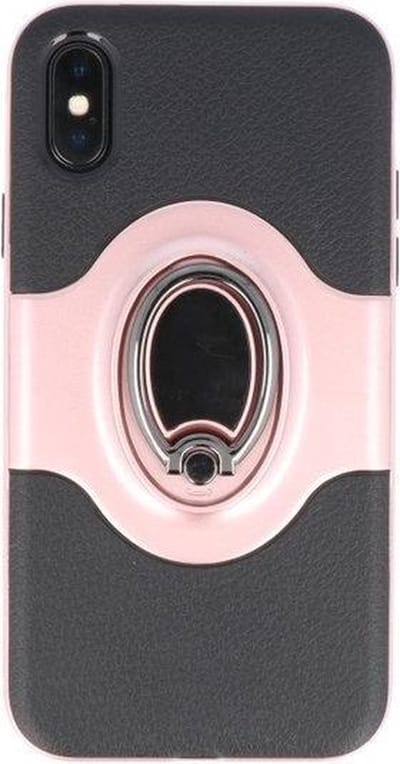 BestCases - Apple iPhone X Shield TPU hoesje met Ringhouder Zwart