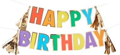 Ginger Ray Rainbow Party 'Happy Birthday' slinger - 3 meter