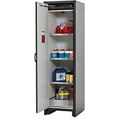 Veiligheidskast type 30 asecos Q-CLASSIC-30, scharnierende deur, links scharnierend, voorkant lichtgrijs, B 564 x D 620 x H 1947 mm