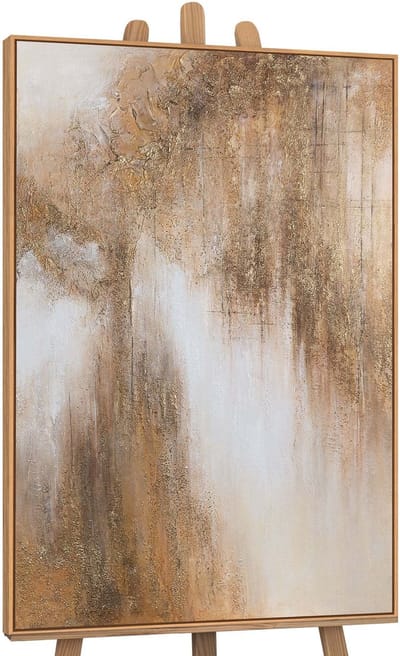 Canvas schilderij handgeschilderd honey haze abstract – YS-Art Gallery – Luxe wanddecoratie voor woonkamer – Modern schilderij voor slaapkamer en hal