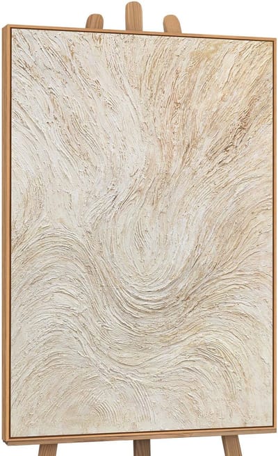 Canvas schilderij handgeschilderd wooden flow abstract – YS-Art Gallery – Luxe wanddecoratie voor woonkamer – Modern schilderij voor slaapkamer en hal