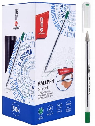MemoBe Office gele pen 0,7 mm groen - Set van 25