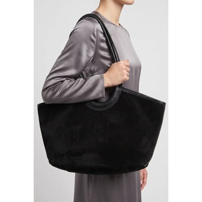 & Other Stories Rosetta Tote Suede Black Size: OS | Handbags Outlet | Dames | Zwart