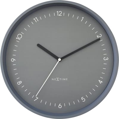 NeXtime Berlin – Wandklok – 30 cm – Aluminium – Grijs – Stil