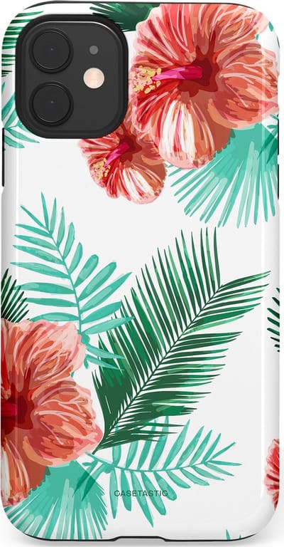 Casetastic Hoesje Geschikt voor Apple iPhone 11 - Stijlvolle Beschermende Duo-layer Case - Exotisch Roze Flora