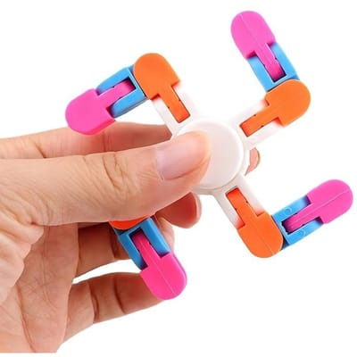 1 stuks Variëteit Vingertop Gyro Ketting Gyro Ouder-Kind Spellen Vier-schakel Fietsketting Top Decompressie Speelgoed Fidget Spinner Bureau Speelgoed beige