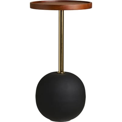 House Nordic Bijzettafel Sirone - Rond Donkerbruin/Zwart Hout - Ø30x56cm