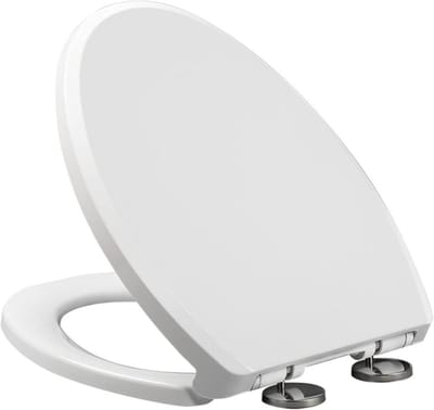 Wc-bril met deksel - Toiletzitting Zachtsluitend - Hygiënisch Gemak - Stil Sluitend Scharnier - Universele Pasvorm - Wit