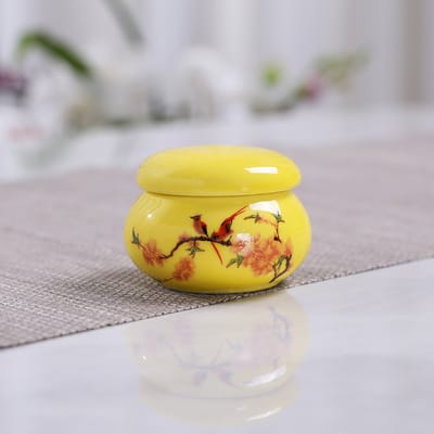 Urn Hond Kat Vogel – Urne – Keramiek – Urnen – Urn Voor Dieren – Urn Hond Overleden – Urn Kat – 30 ML –Geel-Belle's product