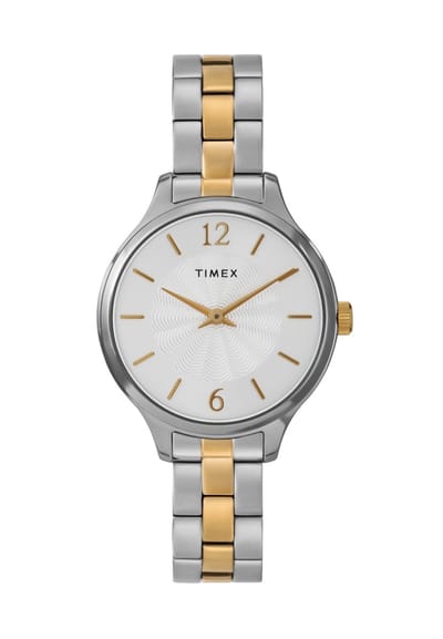Timex Peyton Quartz Analoog Horloge Twee Toon Kast: 100% Loodarm Messing | Armband: 100% Roestvrij Staal 32 TW2W98100AJ, TW2W98200AJ, TW2W98400AJ