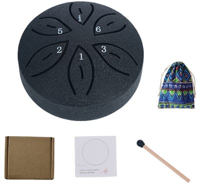 Handpan - Klankschaal - Mini Handpan - Muziek Instrument - Kinder Handpan - 6-toons - Zwart