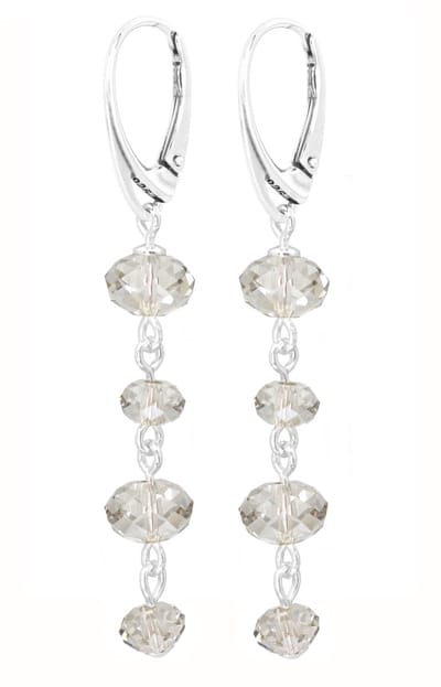 ARLIZI 1997 Oorbellen Swarovski kristal briolette transparant - 925 sterling zilver - 5,5 cm