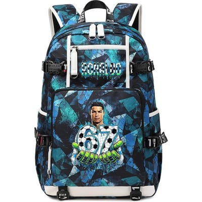 CR7 Ronaldo 67 Print Grote Rugzak voor Studenten Tieners Kinderen School Reizen Dagrugzak