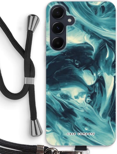Case Company® - Hoesje met koord geschikt voor Samsung Galaxy A55 hoesje met Koord - Dreaming About Whales - Telefoonhoesje met Zwart Koord - Bescherming aan alle Kanten en Over de Schermrand