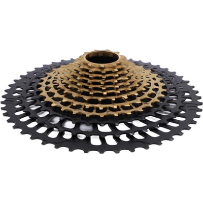 12-speed fietscassette 11 tot 50T, lichtgewicht aluminium/stalen fietscassette voor mountainbikes, zwart/goud. black