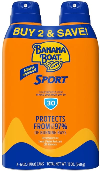 Banana Boat 2x Sport Ultra SPF 30 - Zonnebrand - 2x 170 gr, hoge bescherming