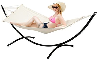 Hangmat met Frame voor Buiten - Stevige Metalen Stand van 120 kg, 300x100 cm