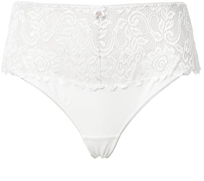 TruYou - Dames - TRUYOU string panty kant open hoge taille - Crèmewit - Maat 58+