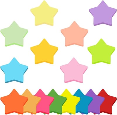 16 Kleuren 800 Vellen Stervormige Zelfklevende Notities voor Kantoor, School en Thuis - 70 x 70 mm Memo Blokken