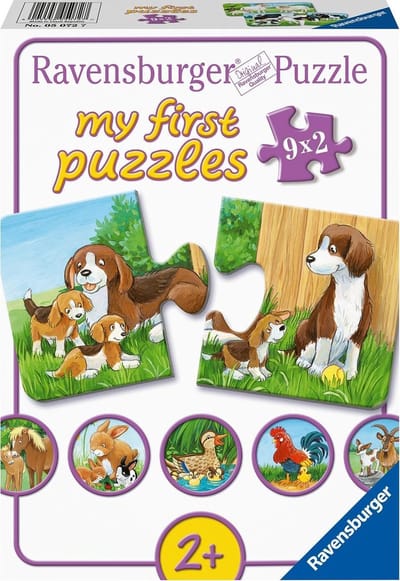 Ravensburger Dierenfamilies op de boerderij - My First puzzles - 9x2 stukjes - kinderpuzzel