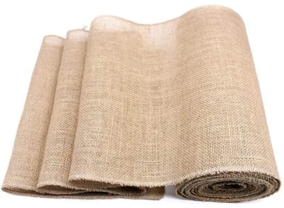 TOVBMUP Jute tafelloper - jutelint - geschikt voor bruiloft, vakantie, kerstdecoratie, tafeldecoratie - 30 cm x 10 m