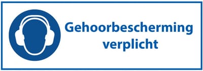 Gehoorbescherming verplicht tekstbord - kunststof - M003 200 x 75 mm