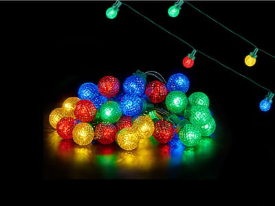 Krist+ Lichtsnoer - feestverlichting - 600 cm - 30 LED lampjes - gekleurd - batterij