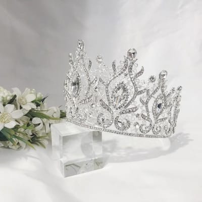 Groene bruidskroon prinses tiara hoofdband kostuum feest accessoires voor verjaardag smaragd bruiloft tiara voor vrouwen Tiaras gray