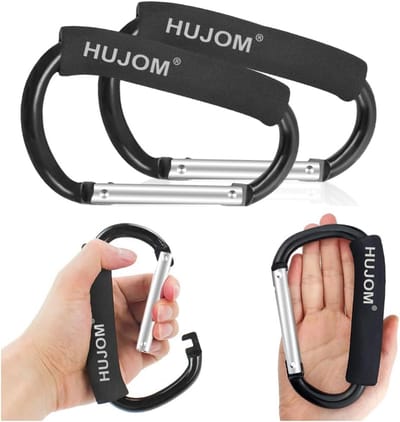 2 stuks Wandelwagen Haken Karabijnhaak Clips voor Tassen en Boodschappen - Heavy Duty Outdoor Accessoires
