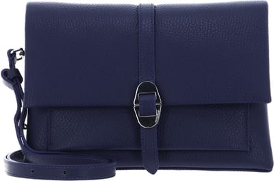 COCCINELLE Leren Schoudertas Dorian Handbag Grained Leather Royal Blue Blauw