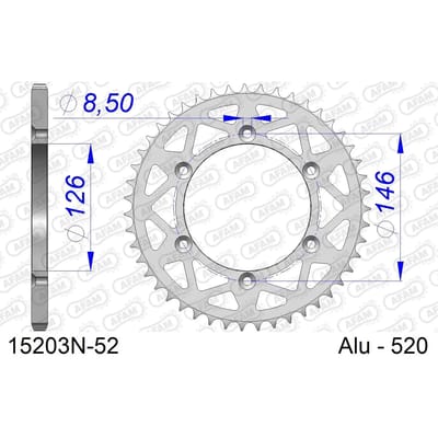 Tandwiel Afam 520 52 dents