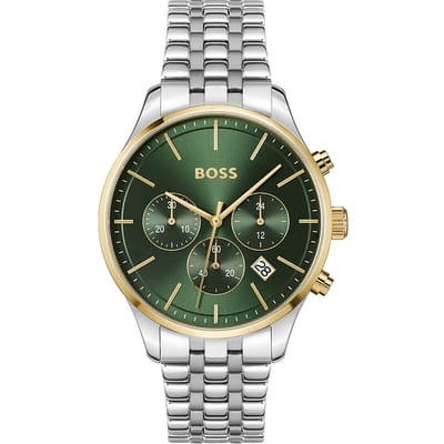 BOSS HB1514159 AVERY Heren Horloge - Mineraalglas - Staal - Zilverkleurig - 42 mm breed - Quartz - Vouw/Vlindersluiting - 5 ATM (douchen)