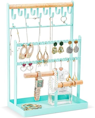 Sieradenstandaard met 15 Haakjes en 40 Gaten - Sieraden Organizer voor Oorbellen, Kettingen en Armbanden