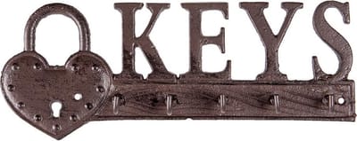 Clayre & Eef Sleutelrekje 26x3x10 cm Bruin IJzer