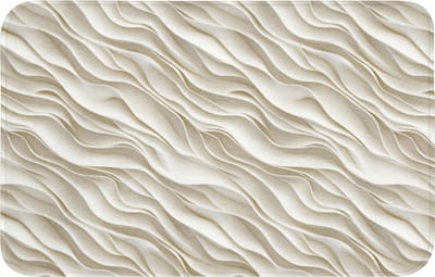 Badmat 80x50 cm - Antislip - Golven - Wit - Minimalistisch - Badmatten voor badkamer - Badkamermat - Douchemat - Badkamer mat