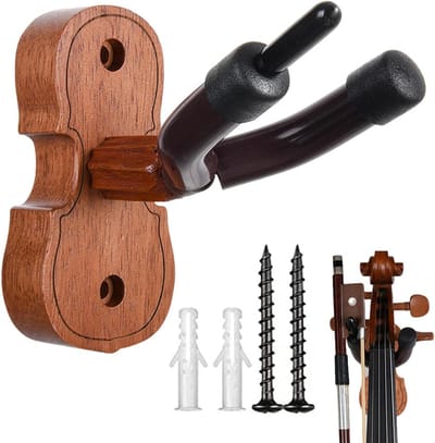 Gitaar Muurhanger - Instrumenten Haak - Muziek Opslag - Zachte Beschermlaag - 12.2 cm - Houtkleur
