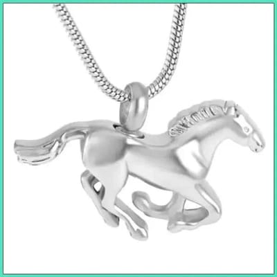 Aramat Jewels | Gedenkhangers | Stalen Ashanger Paard – Gedenksieraad voor Paard of Pony | Paard-3x2cm | |20mm | Staal | Volwassenen | Verkleurd niet
