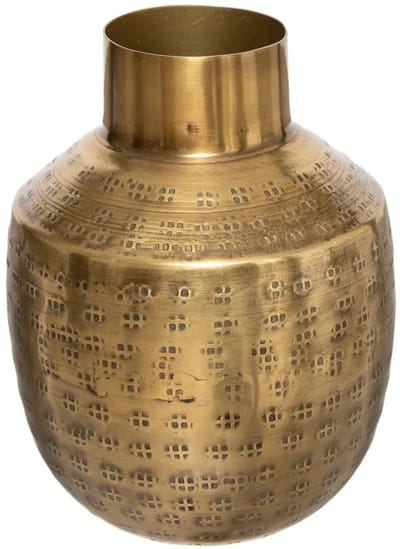 Atmosphera Bloemenvaas Emperor Bol - goud - metaal - D10 x H15 cm - Stelen en boeketten