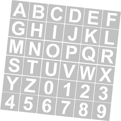 62 stuks 5 inch letter- en cijfersjablonen herbruikbaar wasbaar alfabet sjablonen milieuvriendelijk PET kunst handwerk 36pcs & 5 Inch