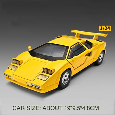 Échelle 1:24 Modèle Réduit Voiture de Sport Countach Lp500S Revuelto Jouet Direction des Roues Avant Modèles de Supercars en Métal Moulé sous Pression Jouets Interactifs