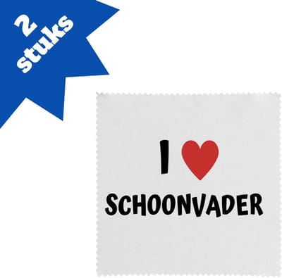 Akyol - i love schoonvader brillendoekjes - Papa - de liefste schoonvader - vader cadeautjes - vaderdag - verjaardag - geschenk - kado - 17,8 bij 17,8 cm - 2 stuks