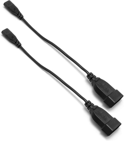 2 Stuks IEC320 C8 Europese Stroomverlengkabel, 25 cm CEE7/16R Stekker voor Laptop, Printer en TV, Ideaal voor Thuisgebruik en Kantoor