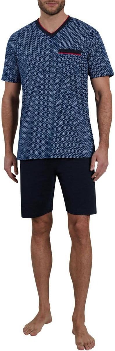 Götzburg Pyjama korte broek - 630 Blue - maat S (S) - Heren Volwassenen - 100% katoen- 451456-4008-630-S