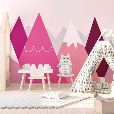 Muurstickers voor kinderkamers - Decoratie voor de babykamer - Gigantische muursticker met Scandinavisch berglandschap van ANKA - 100x150 cm